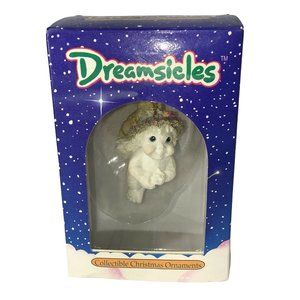 Dreamsicles Christmas Ornament Piggy Back Kitty 1994 Angel Kitten X Mas Vintage